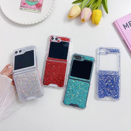 Coque Samsung Galaxy Z Flip 5 transparente antichoc à paillettes rigide par ENILSA - 3