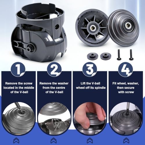 FOOHAPY High Torque Brush Head Connector and Ball Wheel Replacement Parts Compatible with Dyson V10 V11 V15 G5 Vacuum Cleaner, 100W High Torque Cleaner Head Accessories - 3