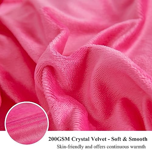 Image of XeGe Plush Faux Fur Duvet Cover Queen Size, Luxury Shaggy Fluffy Hot Pink Comforter Cover 1 PC, Soft Furry Fuzzy Velvet Bedding with Zipper Closure for Bedroom (Queen, Hot Pink)