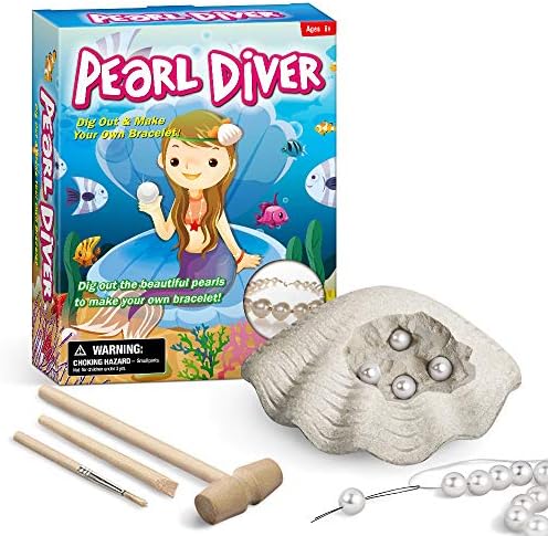 XXTOYS Pearls Excavation Dig Kit Pearl Bracelet Assembly Toys for Kids Perfect Science Archeaology STEM Gift Boys Girls Dig Up 18 Pearls