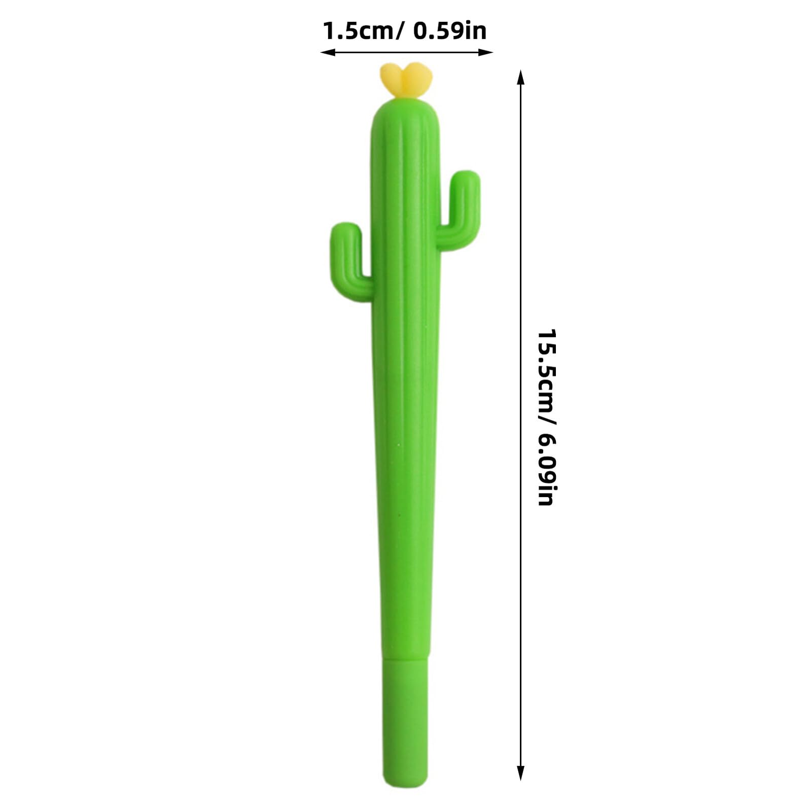 Penne Gel a Forma di Cactus e Inchiostro Nero Punta Fine 0,5mm Set 24 Portatili Penne in Plastica Regalo come Regalo Creativo e Adorabile