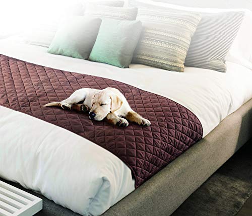 Pet Parade Bed Protector-Waterproof, Reversible, Washable Protection-for Cats, Dogs-Scarf-Maroon