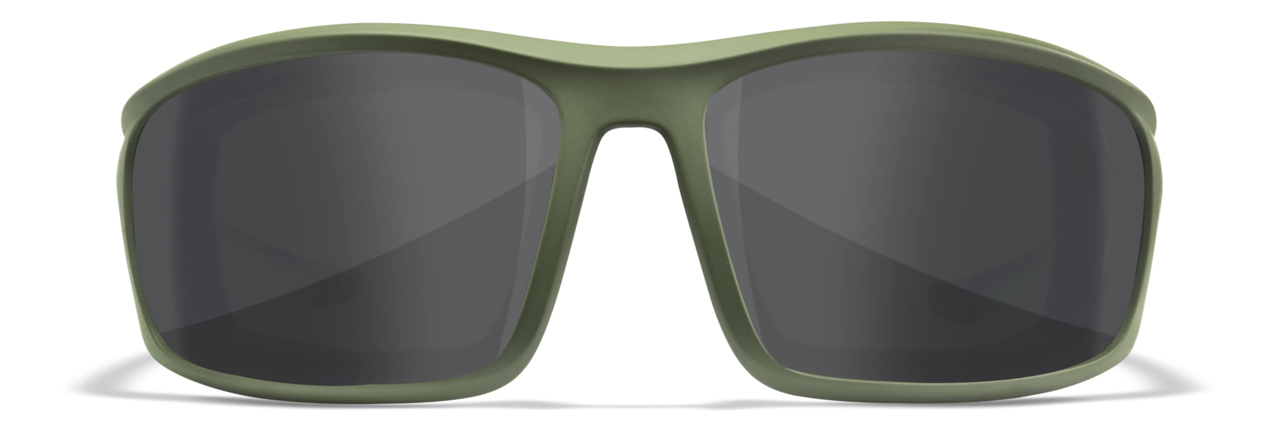 Wiley X WX Grid Captivate Polarized Sunglasses, Safety Glasses for Men and Women, UV Eye Protection for Shooting, Fishing, Biking, and Extreme Sports, Matte Utility Green Frames, Grey Tinted Lenses