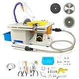 Sega per pietra lapidaria da 1850 W, lucidatrice per pietra lapidaria, mini sega da tavolo per attrezzatura lapidaria 800-10000 giri/min, per lucidatura di pietre preziose, giada, molatura, lavorazi