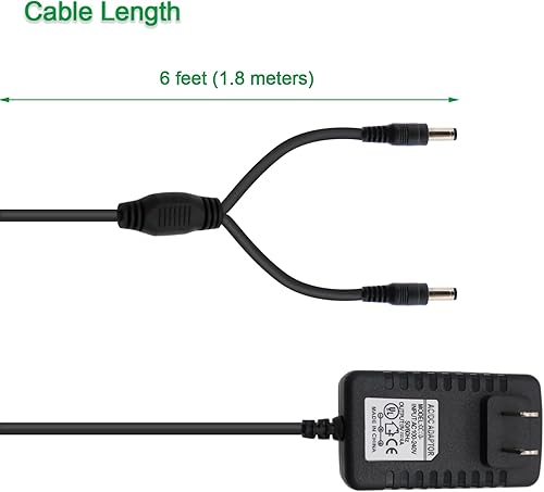 Miniatura 2 de Cargador para Dogtra 280C, YS600, YS300, collar de entrenamiento Pathfinder, adaptador de CA de 5 V, cable de carga Y-Splitter de 6 pies