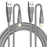 Apple MFi Certified iPhone Metal Braided Charger Cord 6.6Ft Heavy Duty iPhone Fast Charging Cable 30