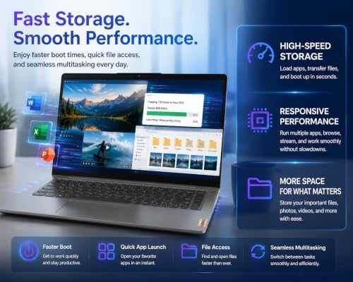 Lenovo IdeaPad 3 14 Inch FHD Laptop, Intel Core i7, 36GB RAM, 512GB PCIe SSD, Intel Iris Xe Graphics, Fingerprint Reader, Windows 11, WiFi 6, Lightweight Design for Productivity & Multitasking - 5