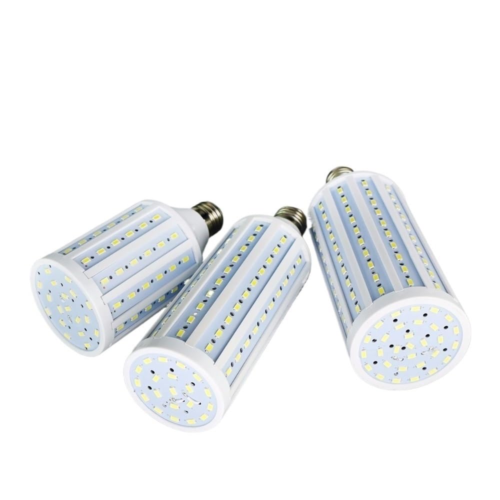 Illuminazione KJXP, Confezione da 5, lampadine a diodi emettitori LED E27 AC220V SMD5730 Lampada senza sfarfallio Faretto LED(Cool White,50W)