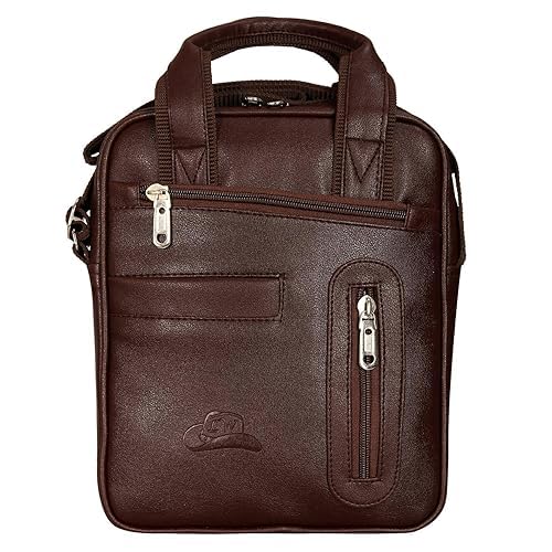 leather world Side Bag - Travel Bag - Office Business Bag - Cross Body Bag - Messenger Bag - Sling Bag for Men and Women Adjustable Strap-Brown-picture-30