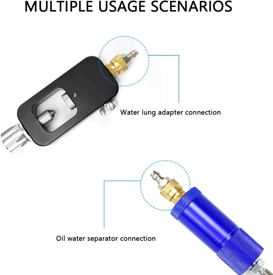 8mm quick disconnect plug adapter, 1/8 "BSPP internal thread, diving bottle accessory, universal 8mm double external thread. External thread stainless steel material