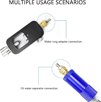 8mm quick disconnect plug adapter, 1/8 BSPP internal thread, diving bottle accessory, universal 8mm double external thread. External thread stainless steel material