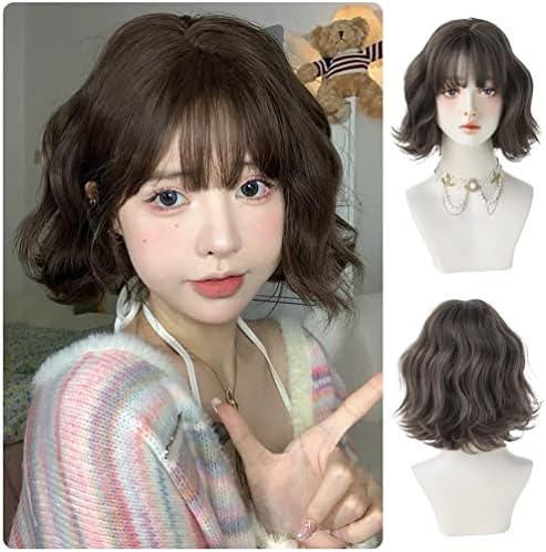人毛100% ウェーブがかわいい ボブ かつら・ウィッグZ86