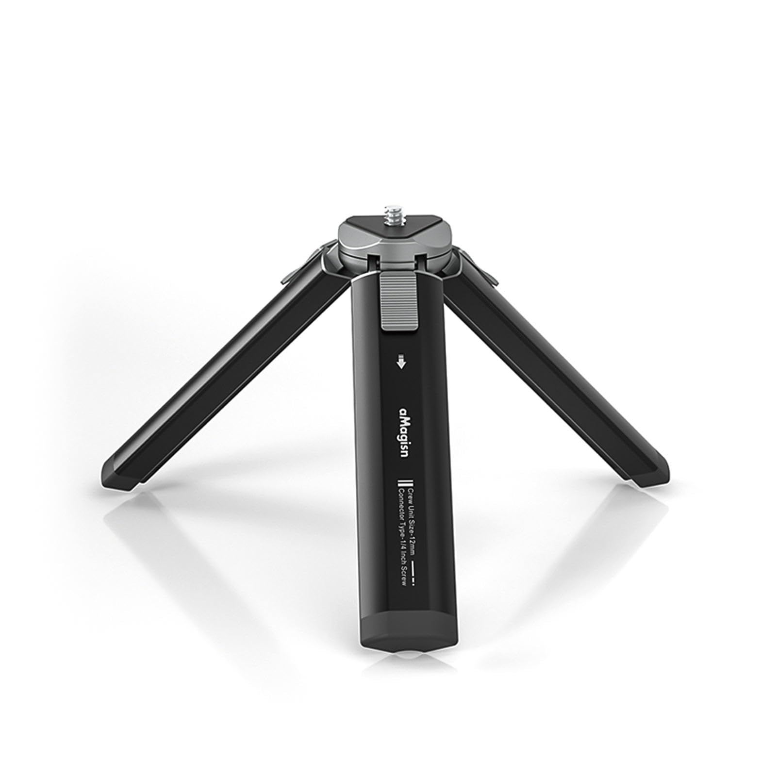 AM11 Desk Tod Mini Travel Tod Stand Metal Phone Tod with 1/4 Inch Screw 2-Level Adjustable Height for Gimbal Stabilizer Selfie Stick DSLR Camera