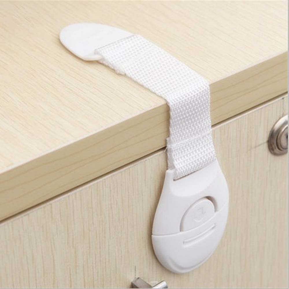 Volo Baby Infant Child Proofing Safety Locks Latches Door, Cupboard Cabinet, Fridge Drawer Locks/Child Safety Strap Locks for Dishwasher, Toilet with Strong 3M Adhesive (White) 16 Pcs. 2