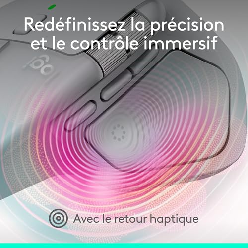 Logitech MX Master 4 sans Fil Ergonomique avec Retour haptique performant avancé défilement Ultra Rapide Charge USB C Bluetooth Windows macOS - vue 5