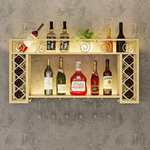 Mueble flotante de pared con luces LED dorero para bar 4