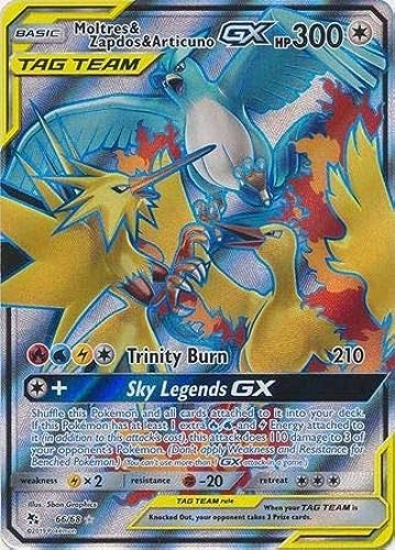 The Pokemon Company Moltres & Zapdos & Articuno Tag Team GX - 66/68 - Full Art Ultra Rare Collectible Card - 1