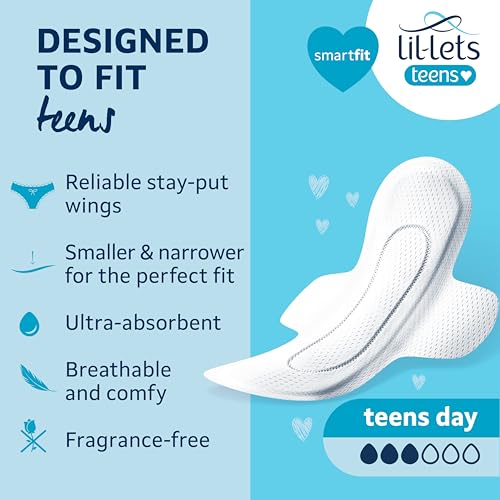 Lil-Lets Lot de 5 paquets de 14 tampons de jour pour adolescents avec ailettes – vue 2