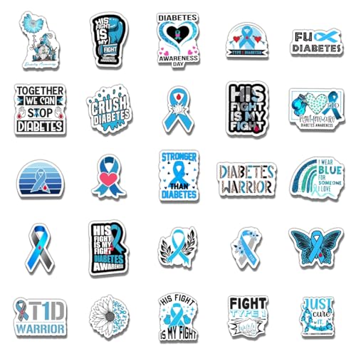 Calcomanías de diabetes tipo 1 impermeables de vinilo para personalizar termos y laptops 3