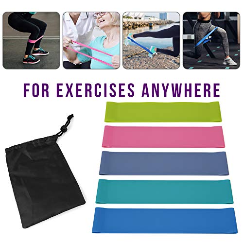 Baugger Faixas de resistência, 5 peças de faixas de resistência com bolsa de armazenamento, conjunto