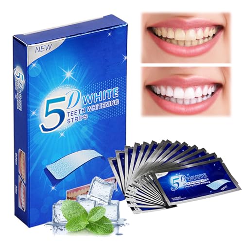 tiras blanqueadoras dientes, blanqueador dental, teeth whitening strips 7 Sesiones blanqueamiento dental, Seguro para dientes, para el café vino, tabaco y otras manchas, Seguro para el Esmalte