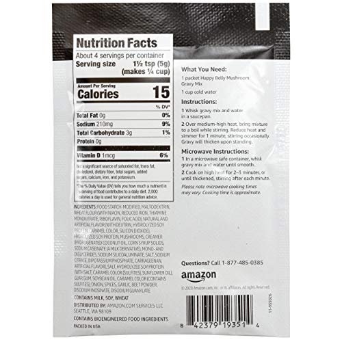 Image of Amazon Brand - Happy Belly Mushroom Gravy Mix, 0.75 ounce (Pack of 4)