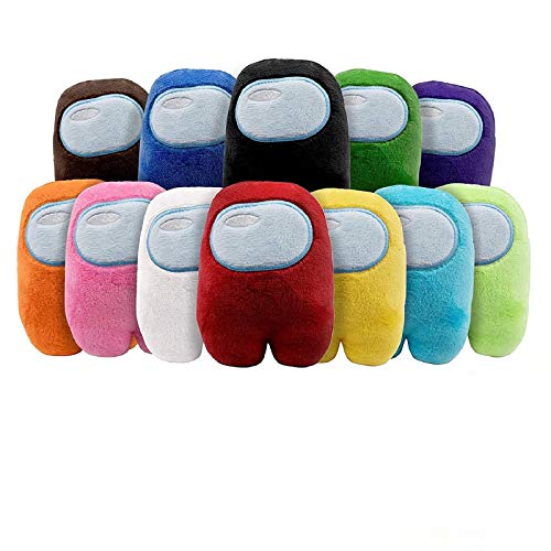 Among Us Plush Toy Merch Crewmate Plushies Soft Cute Doll Astronaut Stuffed Plush Figures Gifts for Game Fans 4.3 inch 12 Color