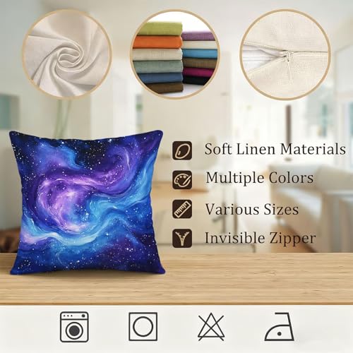 Protege oreiller 45 x 45 super doux pour renover un coussin canape use avec style bleu violet - 7