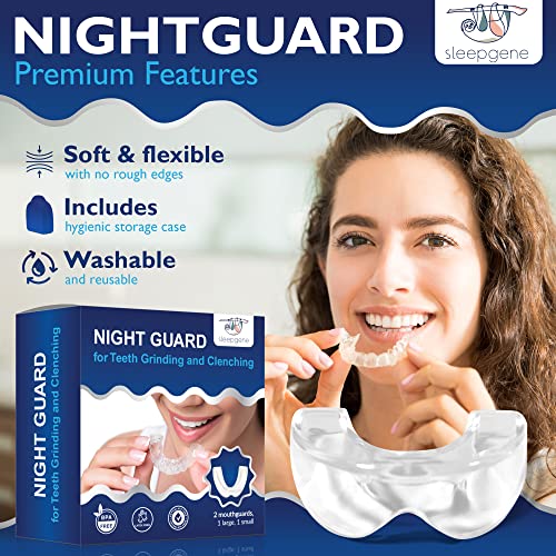 Sleepgene Dental Night Guard - Mouth Guard To Help Relieve Teeth Grinding, Clenching, Gnashing - Zero Bpa, Moldable & Shapeable Braces To Promote Deep Sleep - Includes Hygienic Storage Case - Small #TOP1
