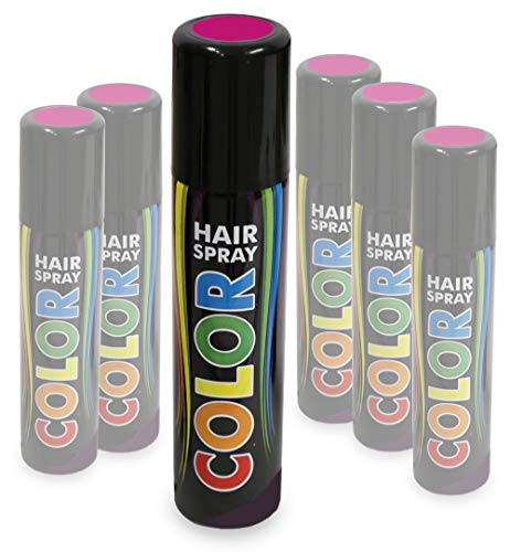 KarnevalsTeufel Hairspray Color in verschiedenen Farben buntes Haarspray Haarschmuck farbig (Pink)