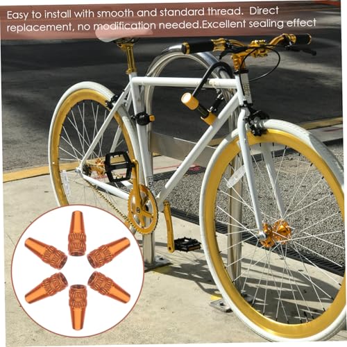 Outanaya 6pcs Tapas Fluorescentes para Válvula de Neumático en Aleación de Aluminio Accesorios para Bicicleta de Carretera miniatura 6
