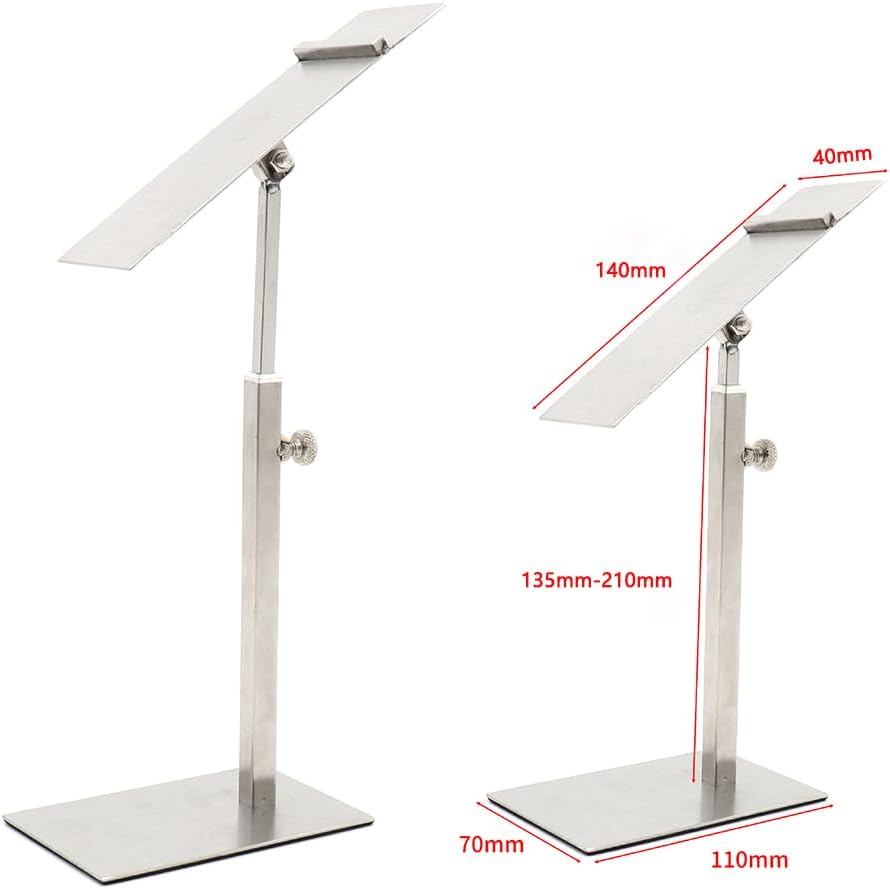 2 Pack Shoe Display Riser Stainless Steel High Heel Display Stand Rack High Heel Shoe Stand Holder Countertop Shoes Display Stands for Selling Photography (Silver)