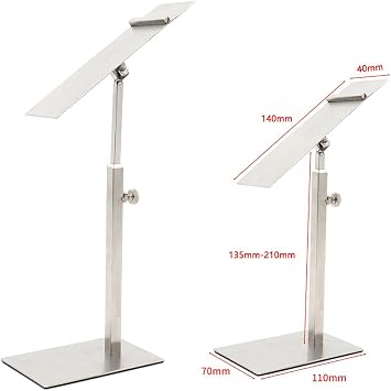 2 Pack Shoe Display Stand for Retail Store Stainless Steel Height Adjustable Countertop High Heel Shoe Display Risers Stand Rack for Vendors Photos