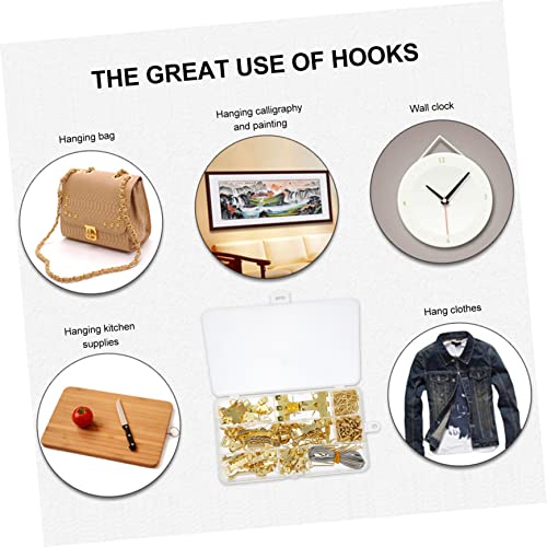 Image of 282pcs Picture Hanging Kit Hooks and Nails Non-Marking Hardware for Easy Installation of Frames Mirrors and Decorative Items Includes Storage Box for Organization