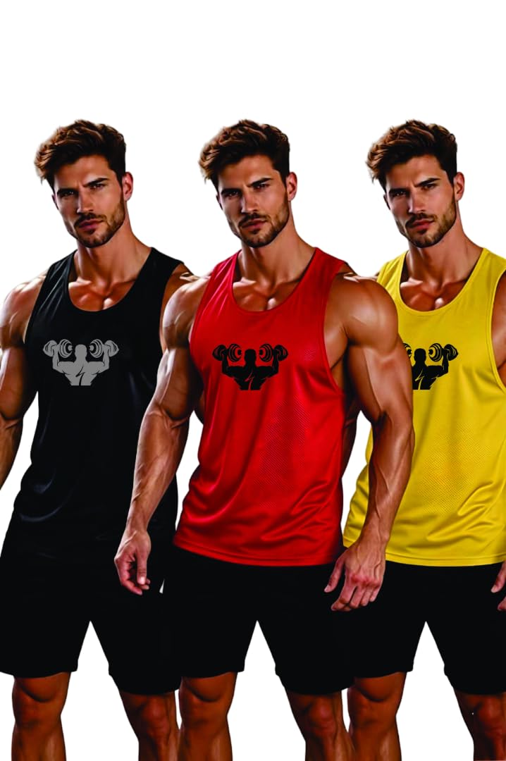 Men's Sleeveless Gym T-Shirt | Quick Dry Sports Vest for Workout, Running & Training | Lightweight Breathable Activewear Tank-picture-40