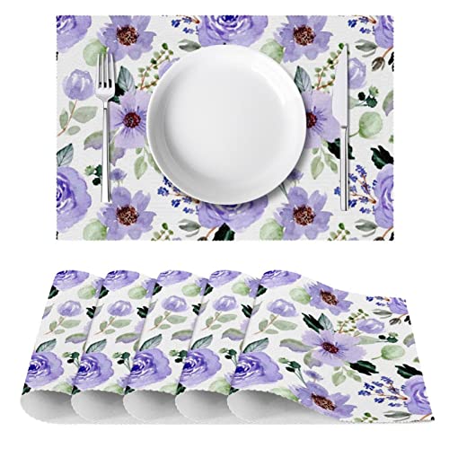 Sets de table floral aquarelle 30x45 antidérapant résistant chaleur - 3