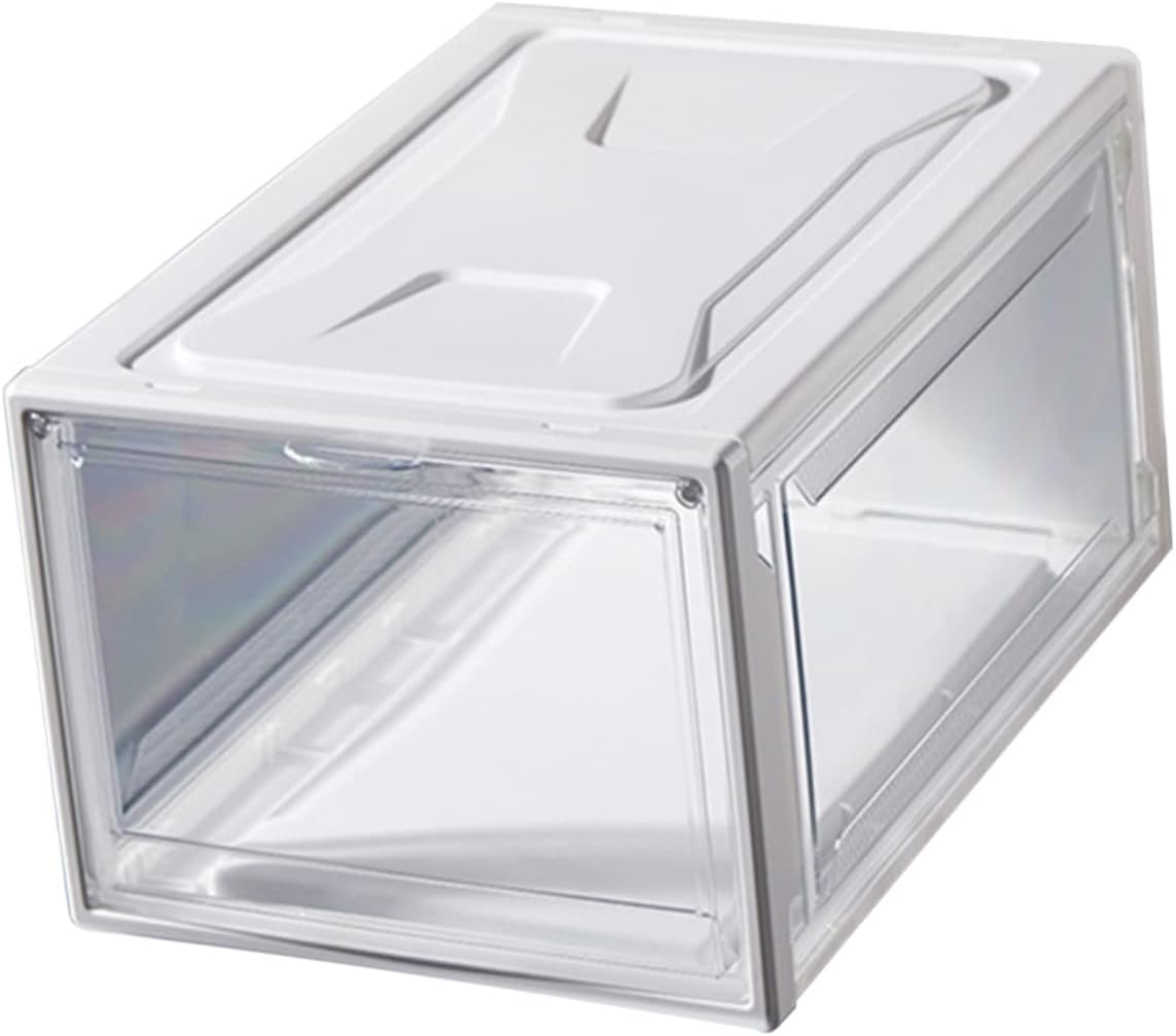 1pc Stackable Transparent Shoe Storage Box Organizer for Sneakers High Heels and Boots for Closet Entryway and Home Storage