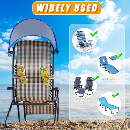Atvkov Beach Chair Canopy Foldable Chair Umbrella Sun Shade Attachment for Beach Camping Fishing Lounge Tanning Zero Gravity Chair (1) - Thumbnail 5