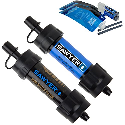 Sawyer Products SP2105 Mini sistema de filtración de agua, 2 unidades, azul y negro