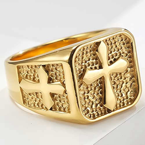 Jude Jewelers Stainless Steel Signet Style Christian Cross Religious Cocktail Party Biker Statement Wedding Ring2