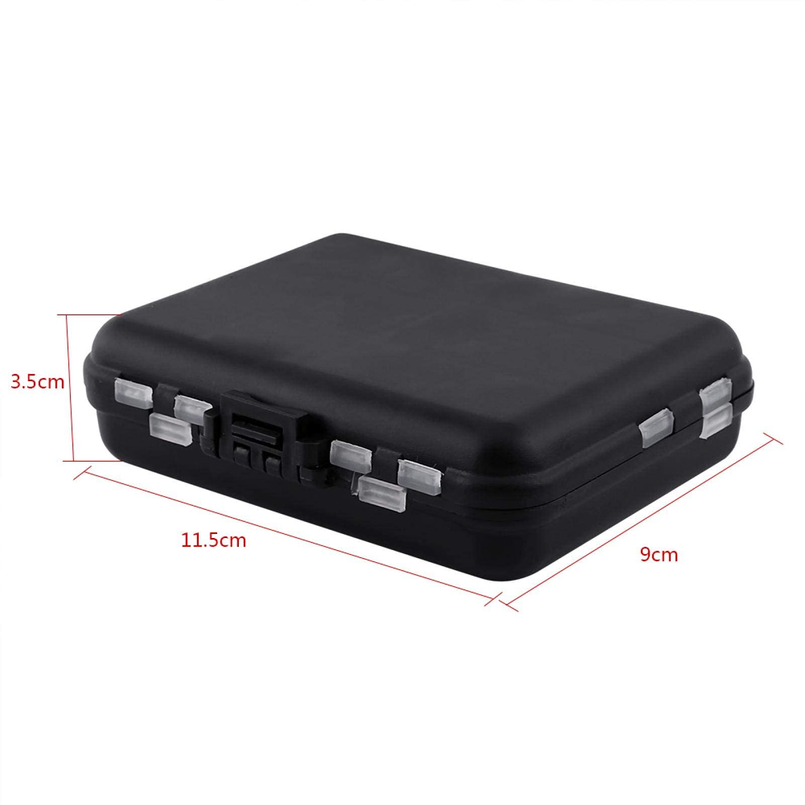 Cajas de aparejos de pesca, caja de almacenamiento de cebo de plástico, con 26 compartimentos individuales, caja de almacenamiento de cebo de plástico negro portátil