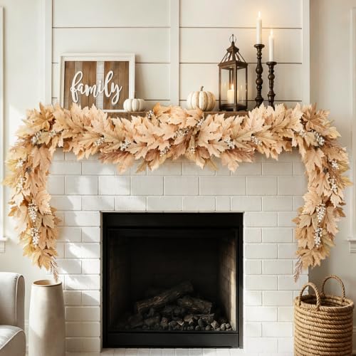 Fall Decorations for Home, 6Ft Artificial Berry Cypress Leaves Fall Garland