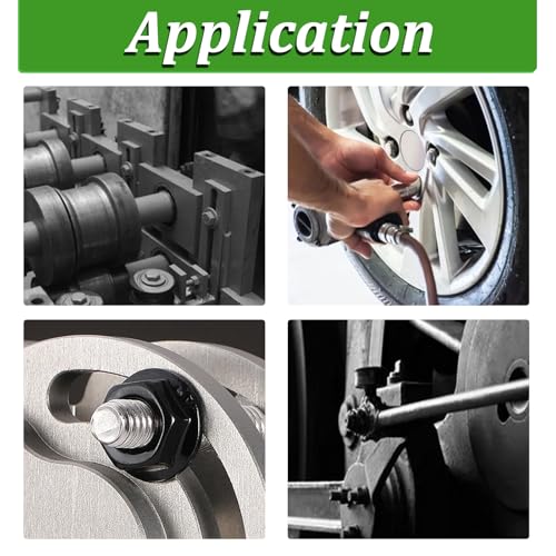 Image of 10 Set M8-1.25 x 20mm Flanged Hex Head Bolts,Flange Nuts,Flat & Lock Washers,10.9 Black Zinc Plated,Full Thread, Alloy Steel
