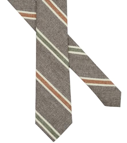 Image of BELLUNO Men's 2.5 inch Skinny Solid Cotton Linen Ties