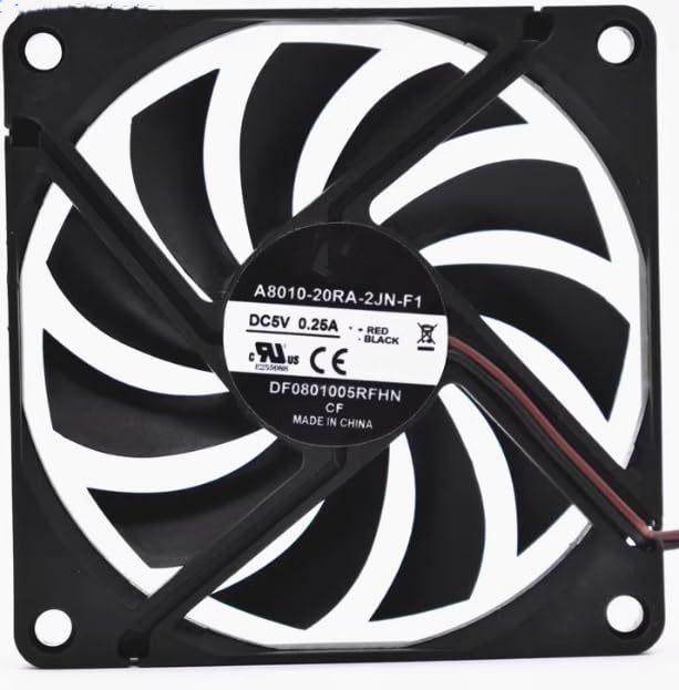 A8010-20RA-2JN-F1 DC5V 0.25A 80x80x10mm USB Ultra Slim & Silent Cooling Fan