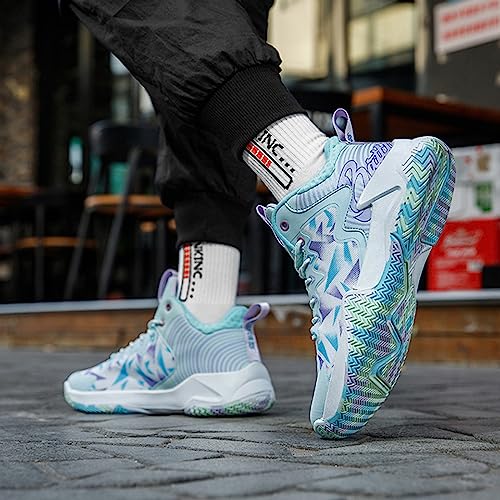 DHAEY Basketball Shoes Men‘s Shoes Running Shoes Fashion Sneakers Breathable Shoes Training Shoes Casual Shoes Breathable Shoes (Color : B, Size : 7 Women/5.5 Men)2