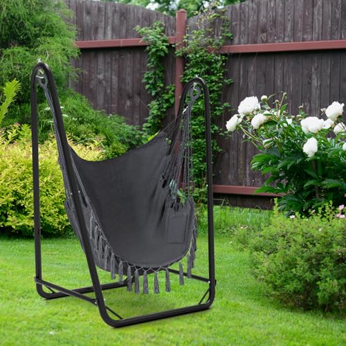 Torevsior 001 Unique U-Shaped Hammock Chair With Stand,Sturdy & Rust-Resistant,Free Gray Cotton Hammock Chair thumb #4