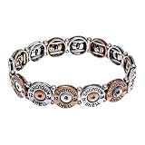 PammyJ Western Tri-Tone Faux 12 Gauge Shotgun Shell Stretch Bracelet