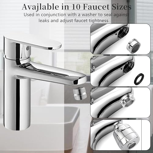 10 Stück Wasserhahn Adapter, Adapter Wasserhahn mit Dichtungen, Doppelgewinde Wasserhahnadapter, Universal Wasserhahnadapter mit Gewinde, für Küche Gartenschlauch,Wasserhahns