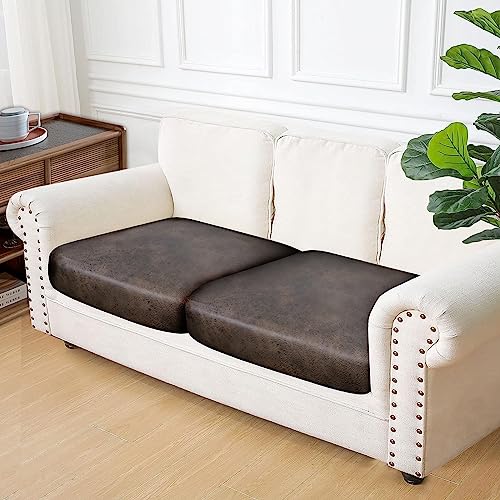Anarachon Leather Look Couch Cushion Covers Sofa Seat Slipcovers Sets Couches Furniture Protector For Sectional Armchair Loveseat Pets Kids Stretch Spandex Fabric thumb #6